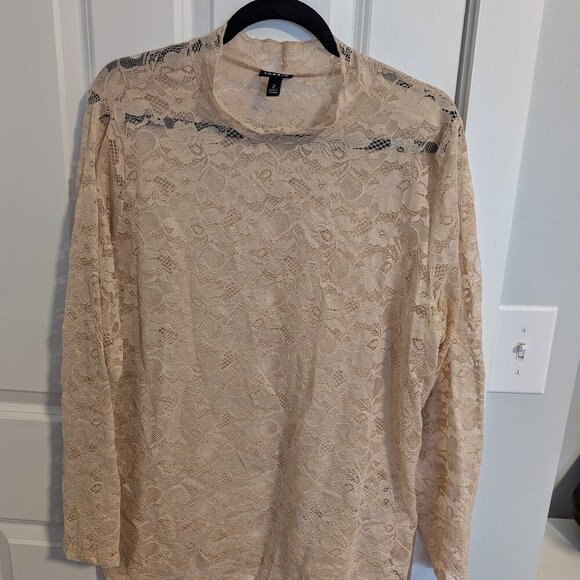 Nude stretch lace top - Picture 1 of 3